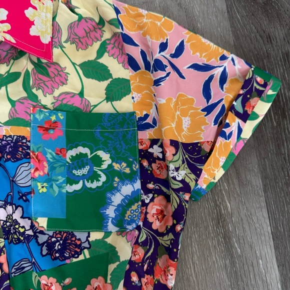 Alamia NWT Gisabelle Patchwork Floral Belted Romper - Picture 11 of 11